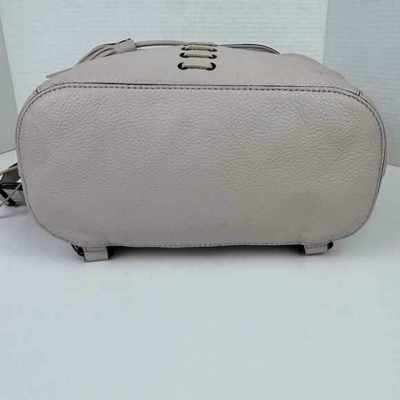 Rebecca Minkoff Moto Backpack Whipstitch Tassel Bag Putty Beige Leather Purse main image 5